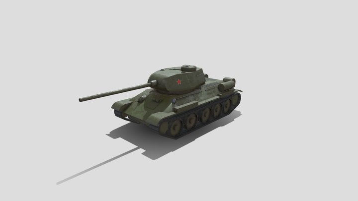 WW2 Russian Armed Forces T-34-85 3D Model