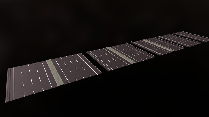 Road Sections Pack 3D Model
