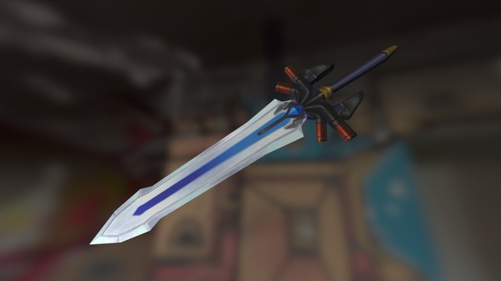 Sword With Mecha Texture 3D Model