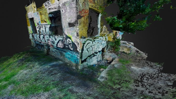 Graffiti Building 1M 3D Model