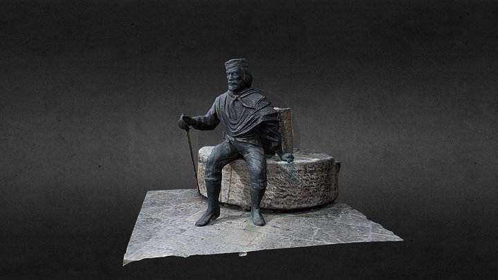 Garibaldi Statue Rapolano Terme 3D Model