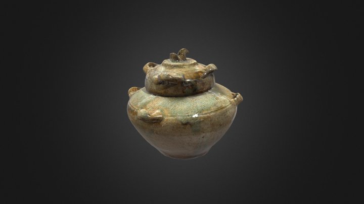 Bình Rượu Gốm thời Hán 3D Model