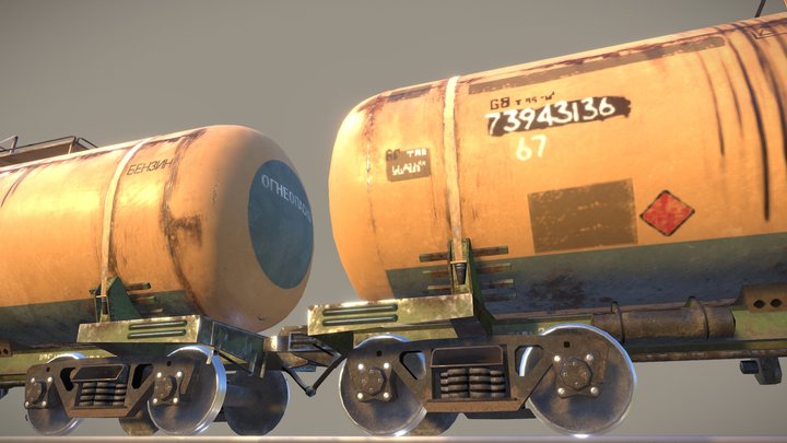 Railway Oil Tank vr.1 3D Model