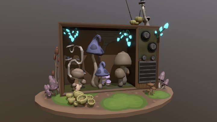 Shroomish Diorama 3D Model