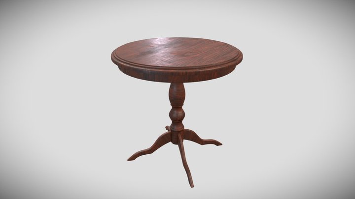 Photorealistic Antique Coffee Table 1930-40s 3D Model
