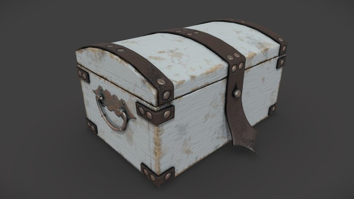 Old wood chest 3D Model