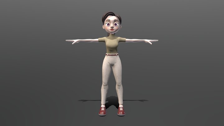 Stylized Human Female - smart casual outfit 3D Model