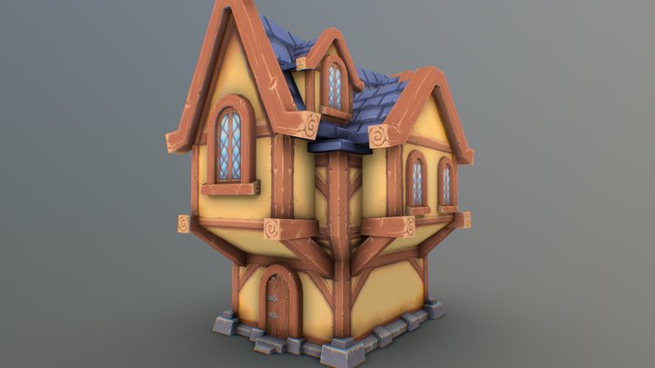 Hand-Painted Home (based on concept) 3D Model