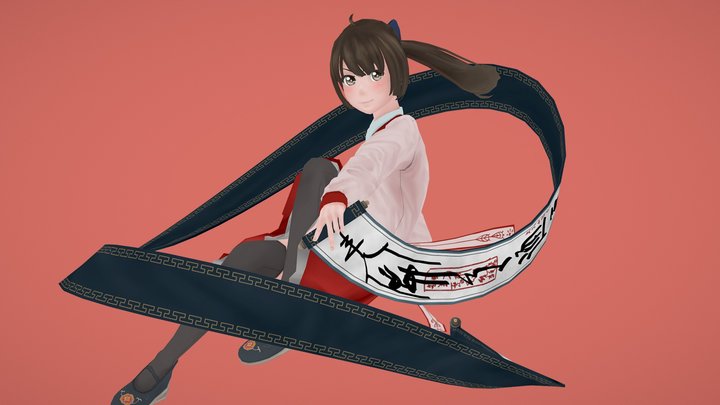 Young priestess 3D Model