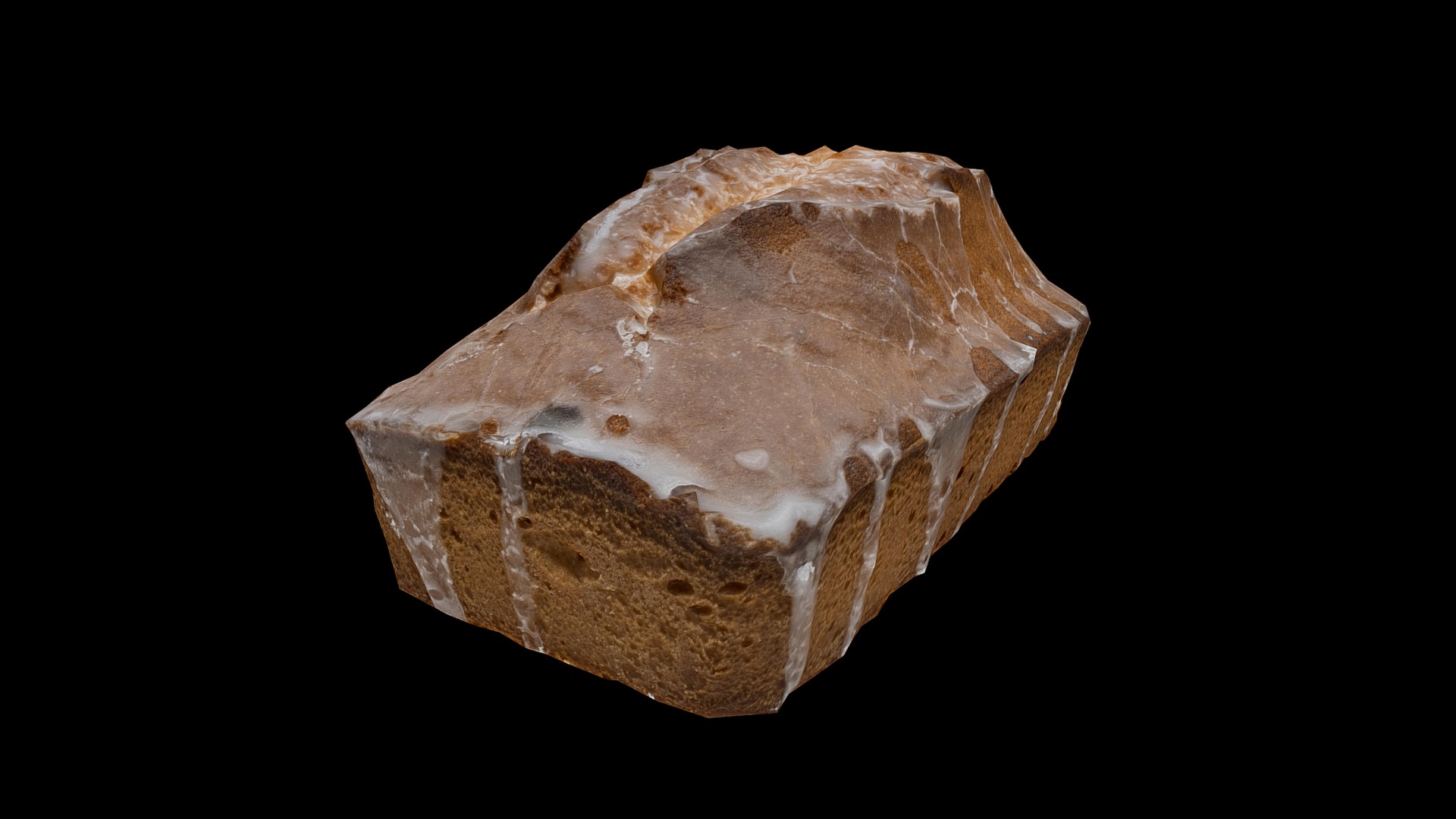 3D model Poundcake – lowpoly – - This is a 3D model of the Poundcake - lowpoly -. The 3D model is about a rock with a dark background.