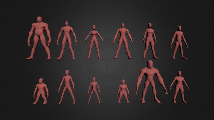 12 Sculpting Base Mesh's 3D Model