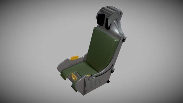 A-7D ESCAPAC EJECTION SEAT__low Poly 3D Model