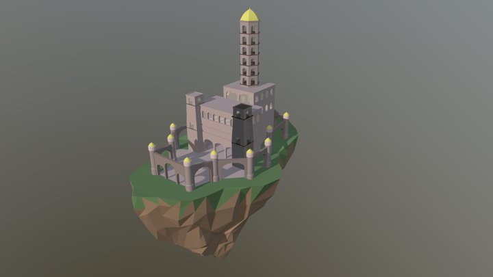 Floating Castle 3D Model