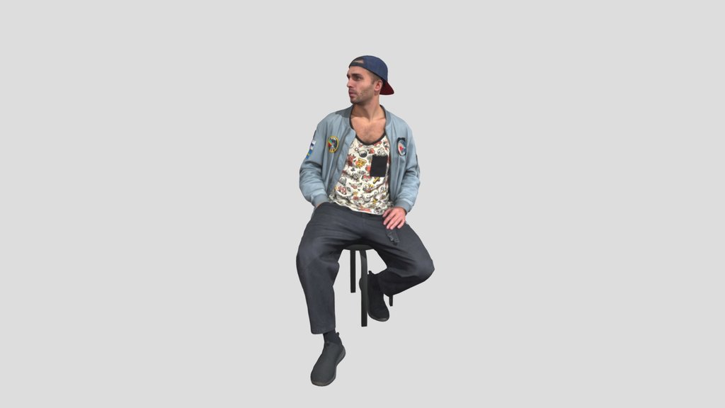 Chill Boy Sitting With Stylish Outfit