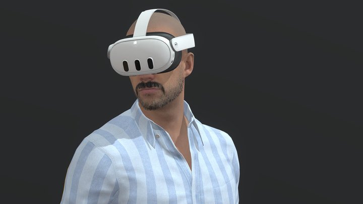Man with VR Headset 3D Model