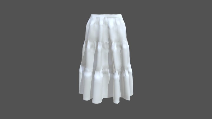 11 Tiered Skirt 1 3D Model