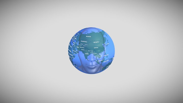 Face Earth Political C 3D Model