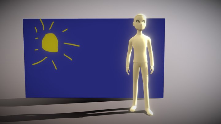 Sky With Man 3D Model