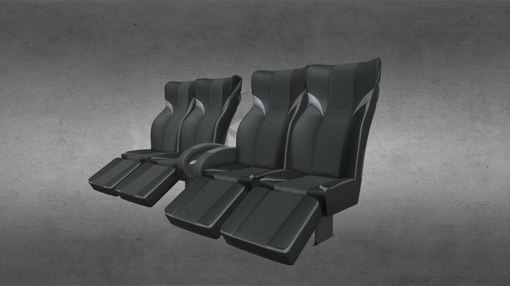 Seat Rimba Kencana Jetbus 5 Low Poly 3D Model