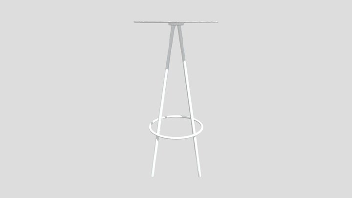 Glass-Top Bar Table 3D Model