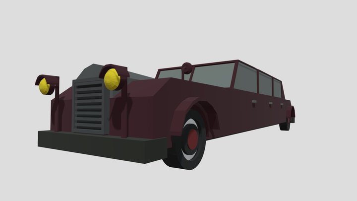 Vintage Limousine , Low-poly, Great for games 3D Model