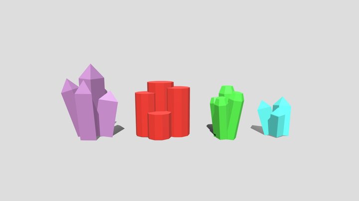 lowpoly crystals 3D Model
