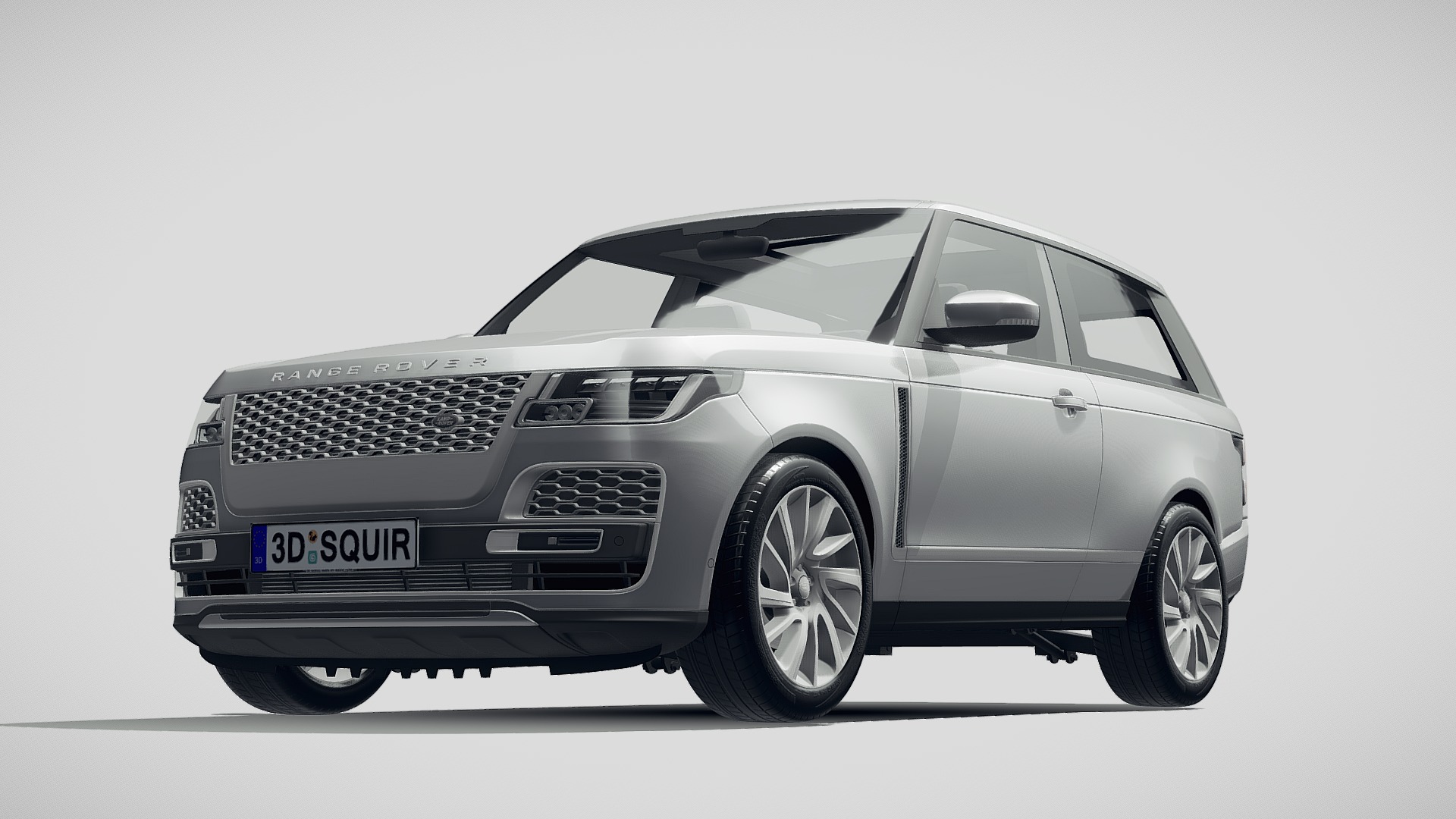 3D model Range Rover SV Coupe 2019 - This is a 3D model of the Range Rover SV Coupe 2019. The 3D model is about a silver car with a black roof.