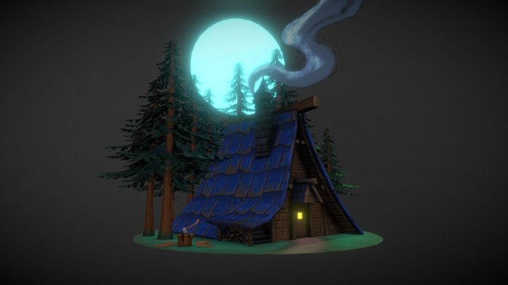 Cozy Cabin in the Woods 3D Model