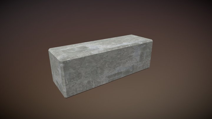 Standard 2'x2'x6'-Top Cap block 3D Model