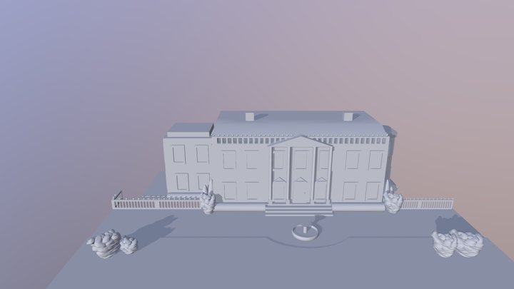 Georgian-style English Country Estate Replica 3D Model
