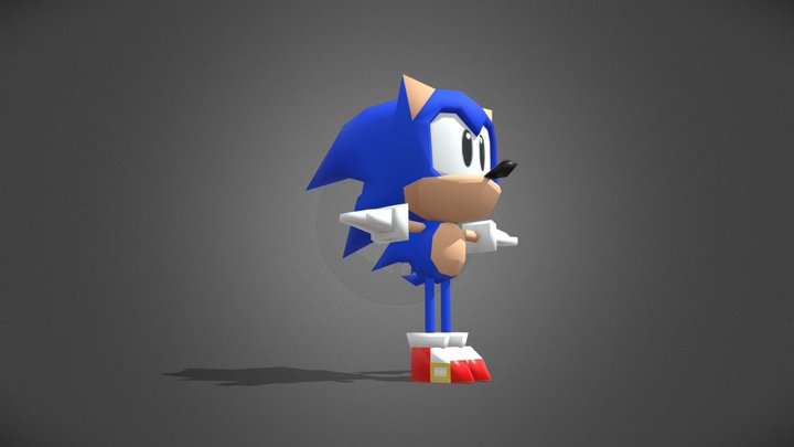 Sonic Low Poly 3D Model