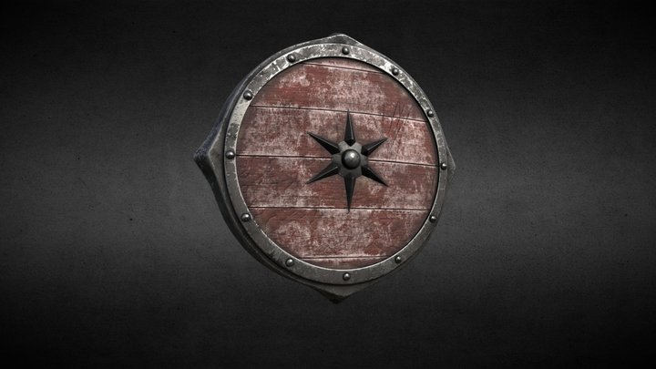 Fantasy Warrior Viking Round Shield 3D Model
