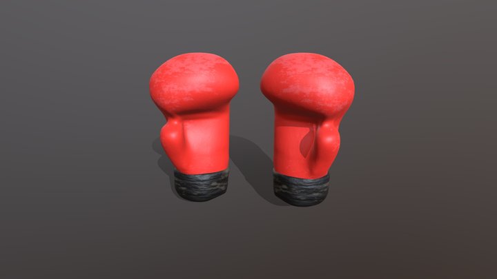 Worn boxing gloves 3D Model