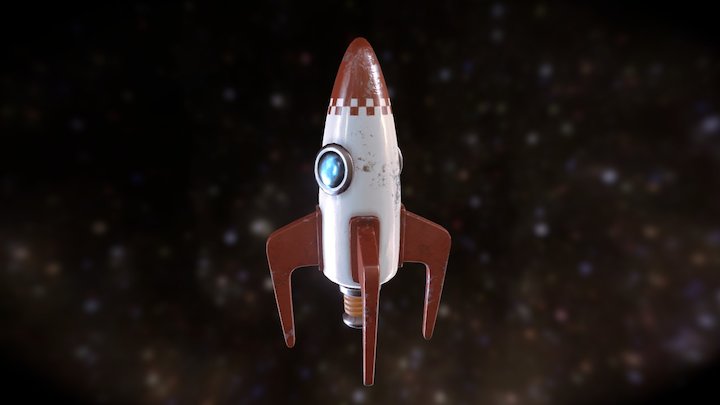 Stylised Rocket Ship 3D Model