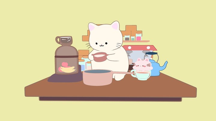 cafe_cute_cat 3D Model