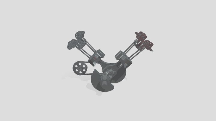 Motorcycle Engine 3D Model