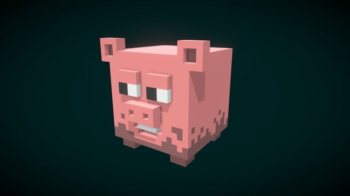 Voxel Pig 3D Model