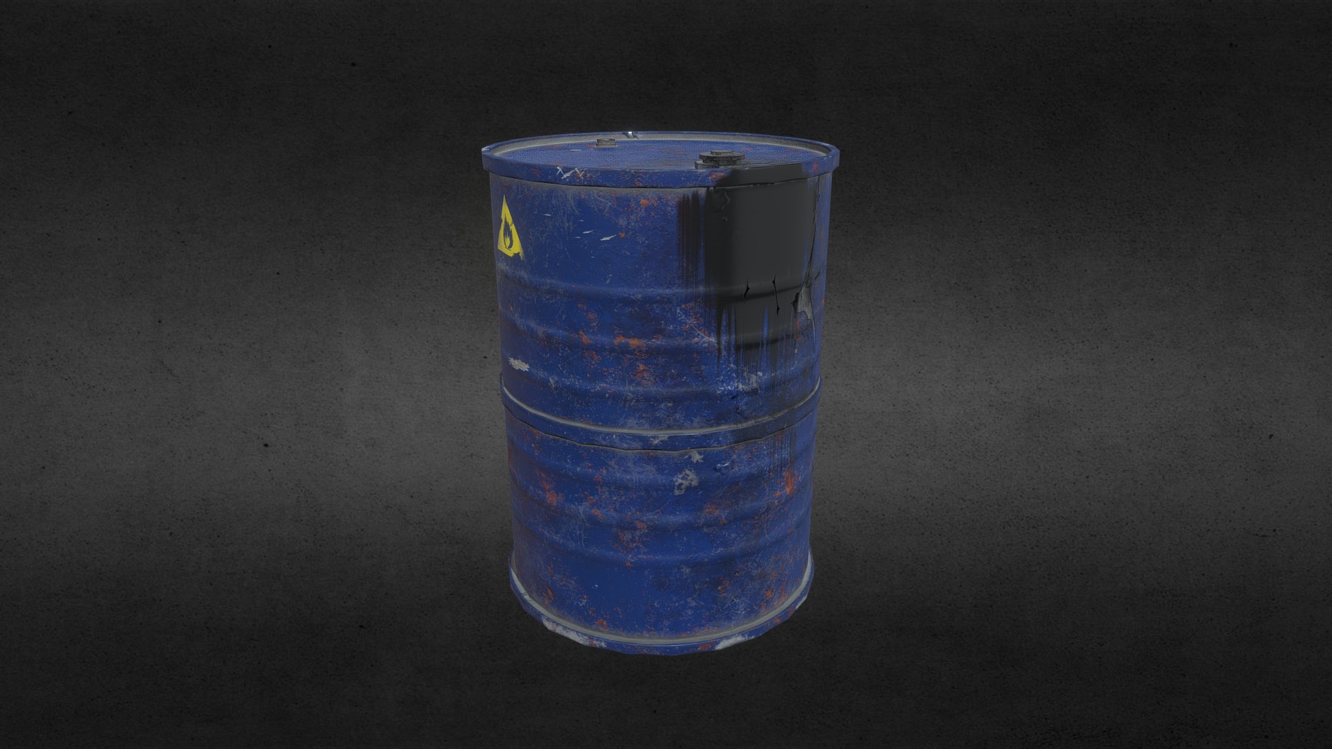 3D model Oil Barrel - This is a 3D model of the Oil Barrel. The 3D model is about a blue plastic container.