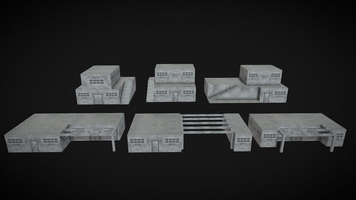 Shooting Building Modular 3D Model