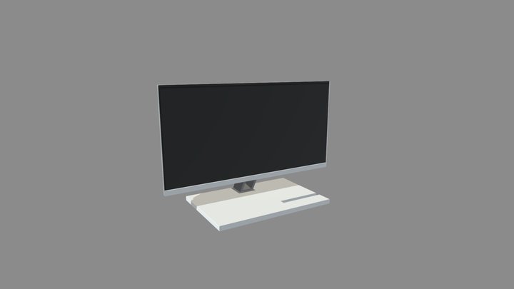 Basic low poly Monitor 3D Model