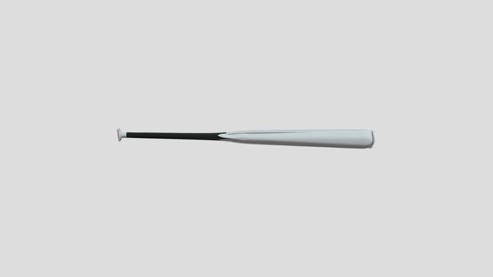 Low-Poly Metal Baseball Bat Game-Ready 3D Model