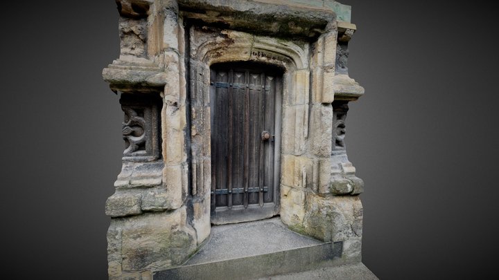 Gothic revival side door to Truro Cathedral 3D Model