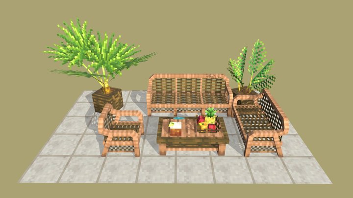 Jungle furnitures 3D Model