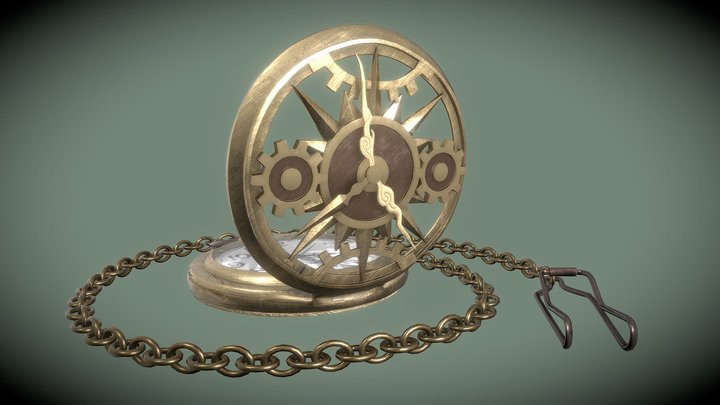 Vintage Steampunk Pocket Watch 3D Model