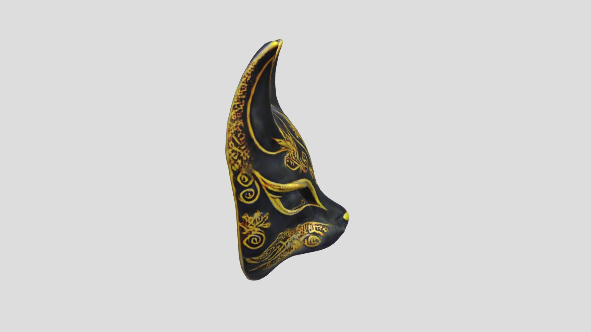 Golden Kitsune Mask - Download Free 3D model by TavisMelancholy