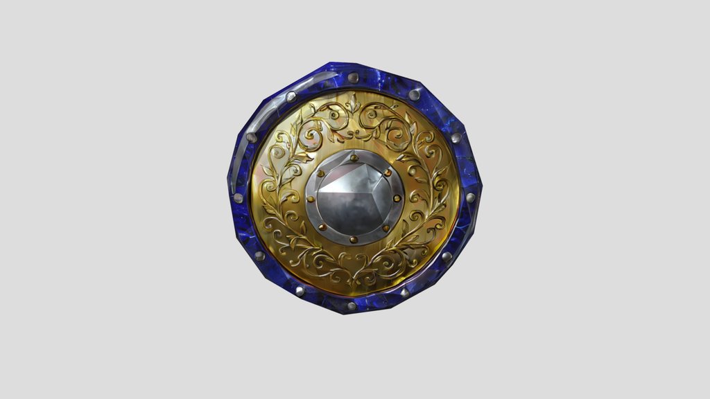 Ornate round shield #dedede
