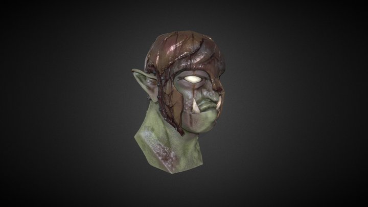 Orc Warlord Bust – Hand-Painted 3D Character 3D Model
