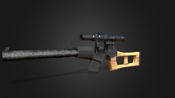 ВВС"Винторез". Military sniper rifle "Vintorez" 3D Model