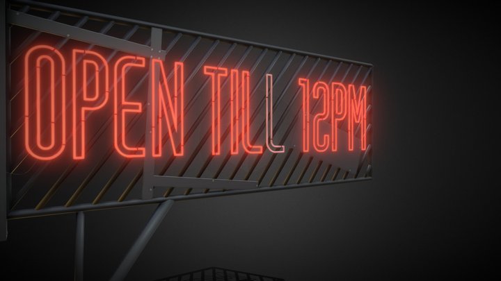 Small neon sign. 3D Model