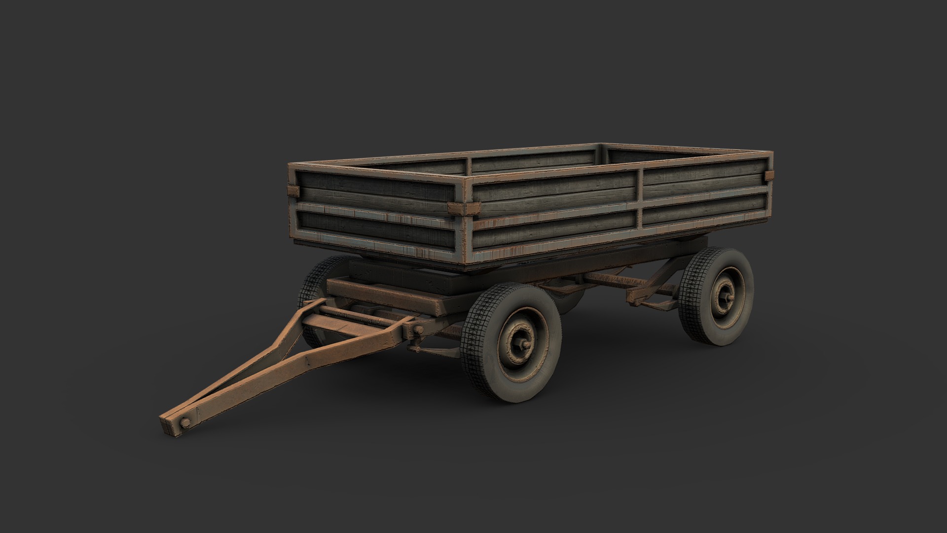 3D model Farm Trailer - This is a 3D model of the Farm Trailer. The 3D model is about a toy truck with wheels.